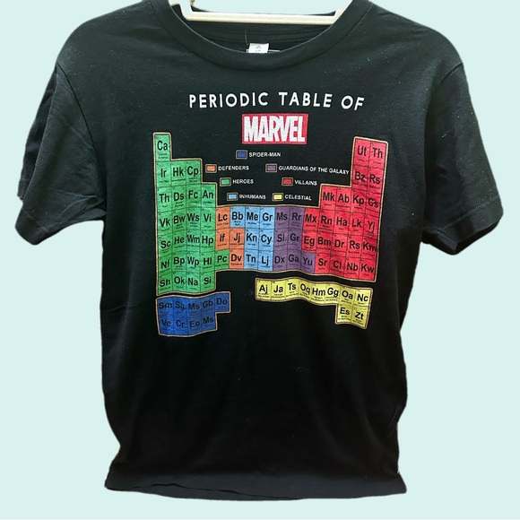 Marvel Periodic Table Graphic T-Shirt size S - Picture 1 of 9